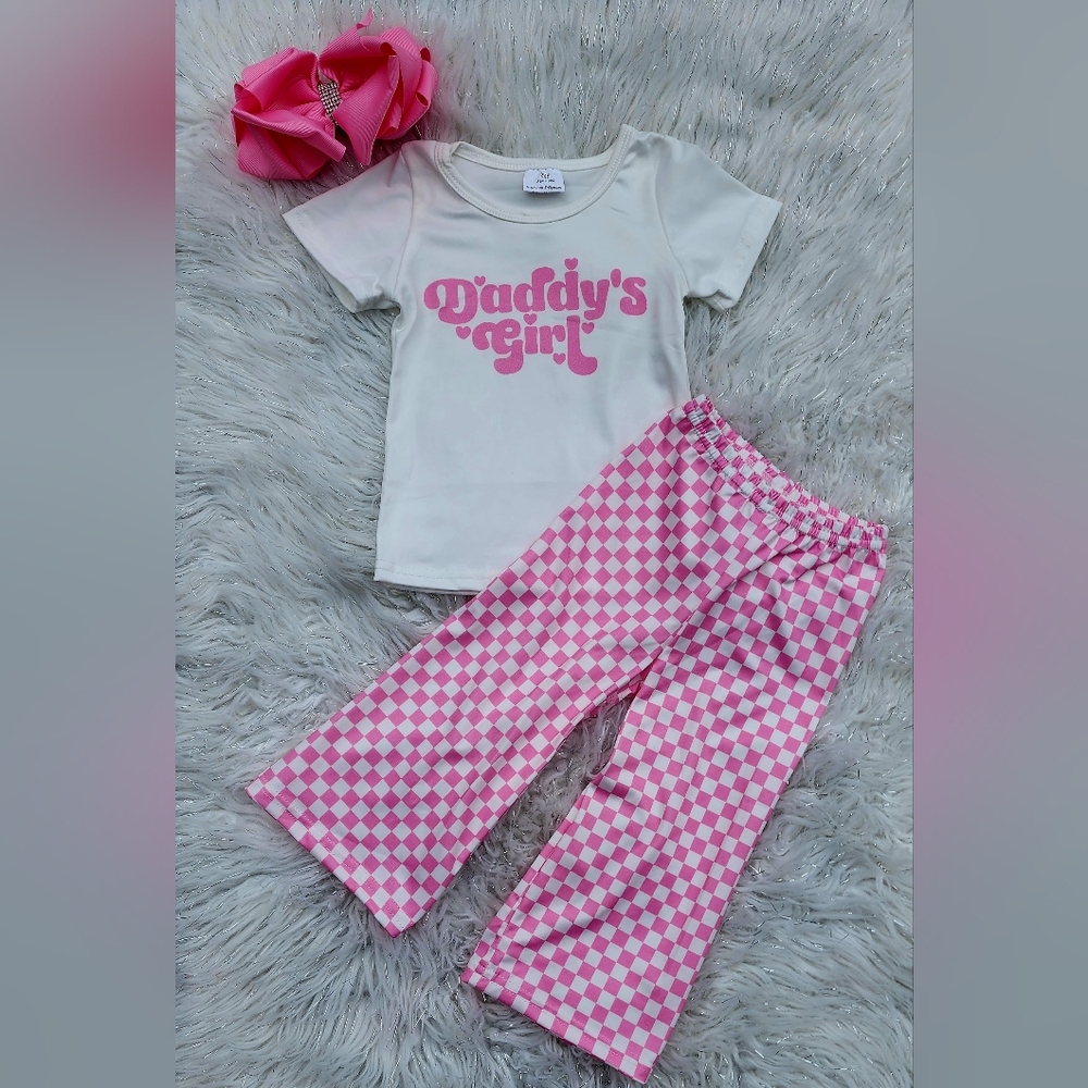 Daddy's Girl Checkered Pants Set